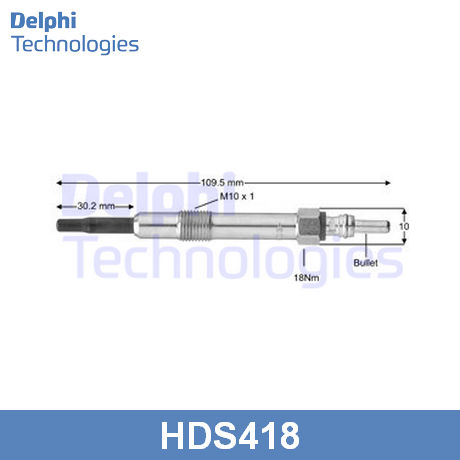 HDS418 DELPHI DELPHI  Свеча накаливания; Свеча накала