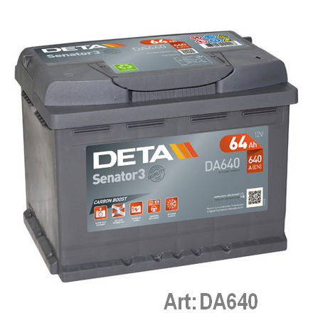DA640 DETA  Стартерная аккумуляторная батарея; Стартерная аккумуляторная батарея