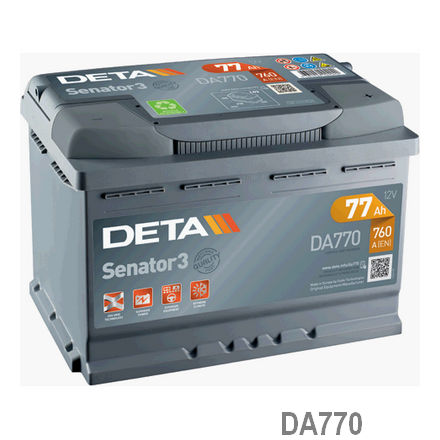 DA770 DETA  Стартерная аккумуляторная батарея; Стартерная аккумуляторная батарея
