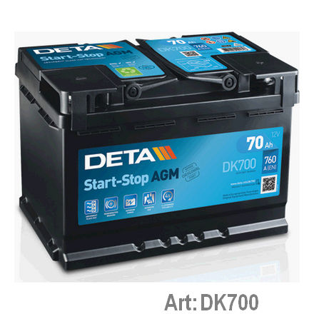 DK700 DETA  Стартерная аккумуляторная батарея; Стартерная аккумуляторная батарея