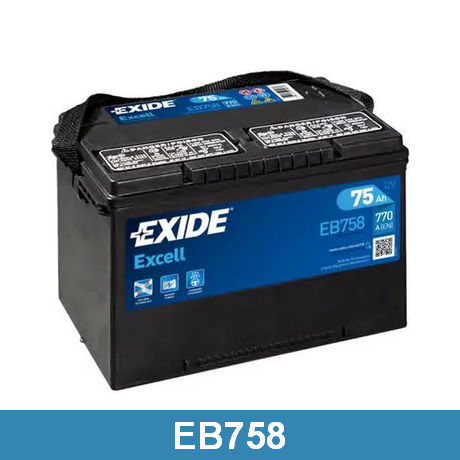 EB758 EXIDE  Стартерная аккумуляторная батарея; Стартерная аккумуляторная батарея
