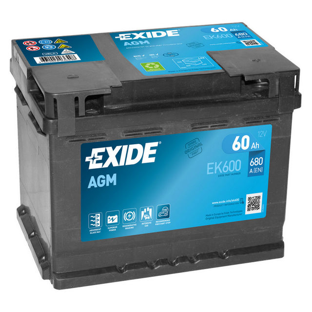 EK600 EXIDE  Стартерная аккумуляторная батарея; Стартерная аккумуляторная батарея