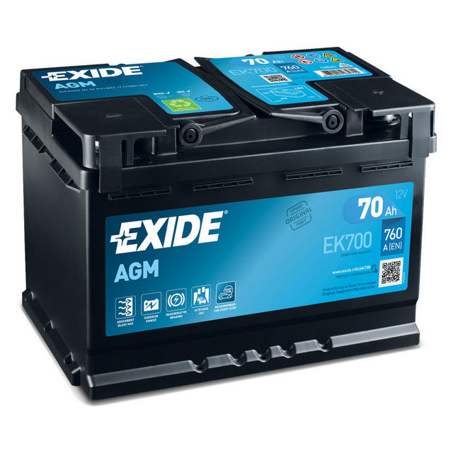 EK700 EXIDE EXIDE  Аккумулятор; Аккумуляторная батарея стартерная