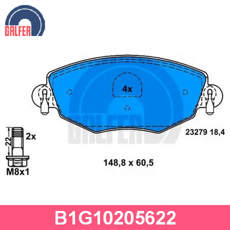 B1.G102-0562.2 GALFER  Комплект тормозных колодок, дисковый тормоз