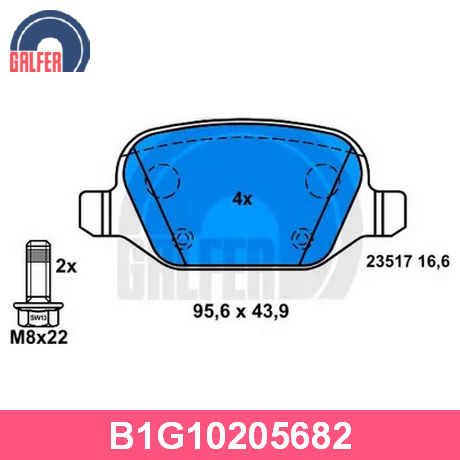 B1.G102-0568.2 GALFER  Комплект тормозных колодок, дисковый тормоз