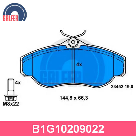 B1.G102-0902.2 GALFER  Комплект тормозных колодок, дисковый тормоз