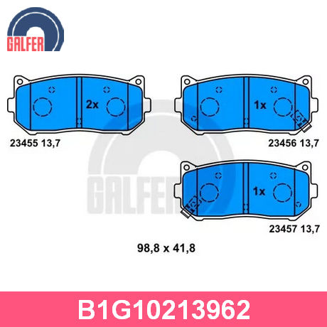 B1.G102-1396.2 GALFER  Комплект тормозных колодок, дисковый тормоз