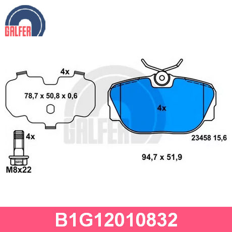 B1.G120-1083.2 GALFER  Комплект тормозных колодок, дисковый тормоз