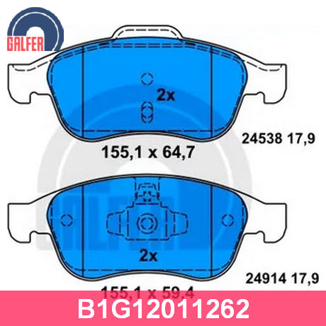 B1.G120-1126.2 GALFER GALFER  Колодки тормозные дисковые комплект