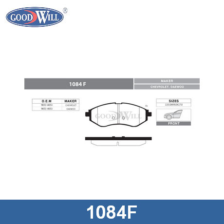 1084 F GOODWILL  Комплект тормозных колодок, дисковый тормоз