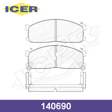 140690 ICER  Комплект тормозных колодок, дисковый тормоз