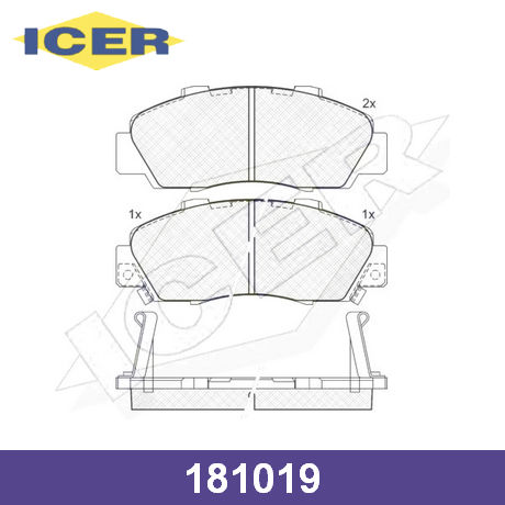 181019 ICER  Комплект тормозных колодок, дисковый тормоз