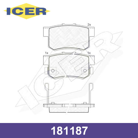181187 ICER  Комплект тормозных колодок, дисковый тормоз