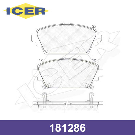 181286 ICER  Комплект тормозных колодок, дисковый тормоз