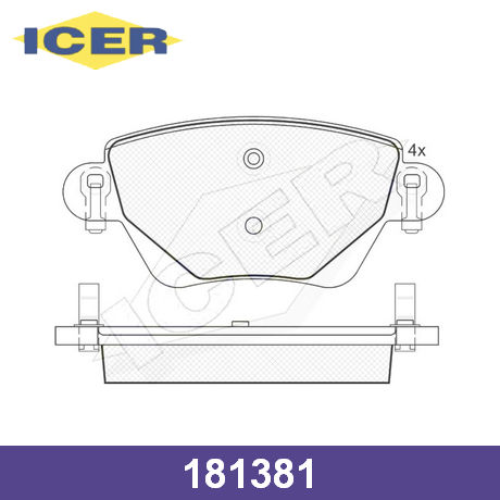 181381 ICER  Комплект тормозных колодок, дисковый тормоз