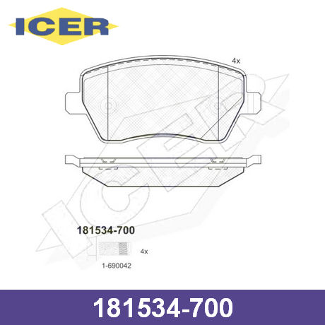 181534-700 ICER ICER  Колодки тормозные дисковые комплект