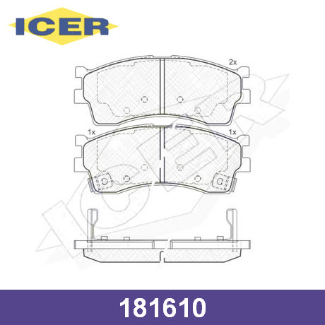 181610 ICER  Комплект тормозных колодок, дисковый тормоз