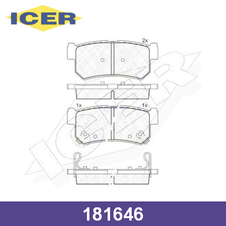 181646 ICER  Комплект тормозных колодок, дисковый тормоз