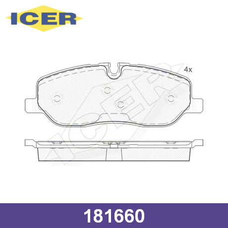 181660 ICER  Комплект тормозных колодок, дисковый тормоз