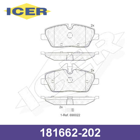 181662-202 ICER ICER  Колодки тормозные дисковые комплект