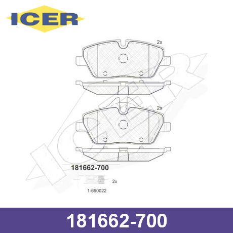 181662-700 ICER ICER  Колодки тормозные дисковые комплект