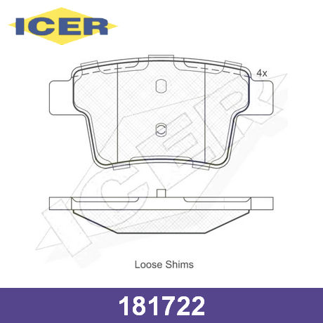 181722 ICER  Комплект тормозных колодок, дисковый тормоз