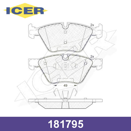 181795 ICER ICER  Колодки тормозные дисковые комплект