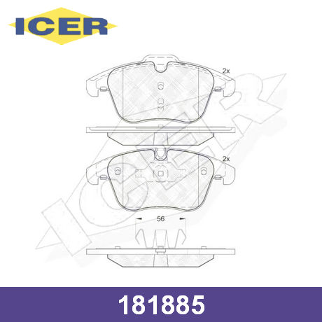 181885 ICER  Комплект тормозных колодок, дисковый тормоз