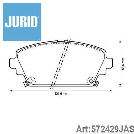 572429J-AS JURID  Комплект тормозных колодок, дисковый тормоз