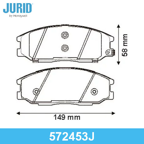 572453J JURID  Комплект тормозных колодок, дисковый тормоз