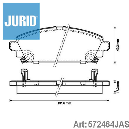 572464J-AS JURID  Комплект тормозных колодок, дисковый тормоз