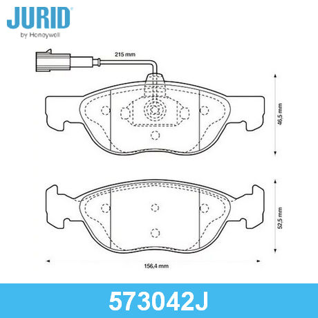 573042J JURID  Комплект тормозных колодок, дисковый тормоз