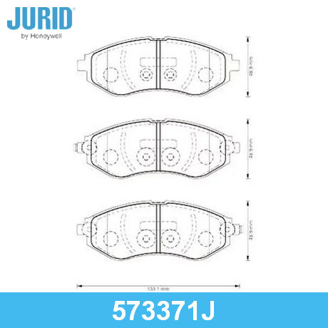 573371J JURID  Комплект тормозных колодок, дисковый тормоз