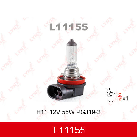 L11155 LYNXAUTO  Лампа накаливания, фара дальнего света; Лампа накаливания, основная фара; Лампа накаливания, противотуманная фара; Лампа накаливания, фара с авт. системой стабилизации