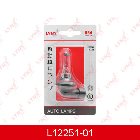 L12251-01 LYNXAUTO  Лампа накаливания, фара дальнего света; Лампа накаливания, основная фара; Лампа накаливания, противотуманная фара; Лампа накаливания, фара с авт. системой стабилизации