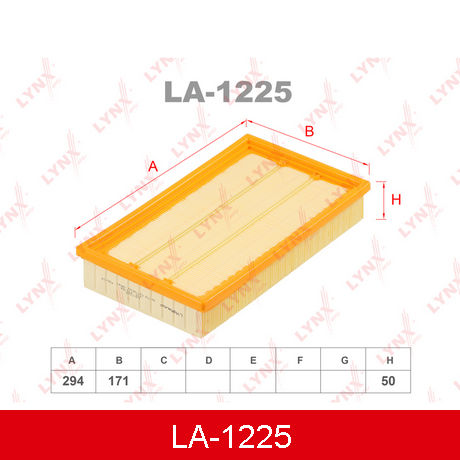 LA-1225 LYNXAUTO  Воздушный фильтр