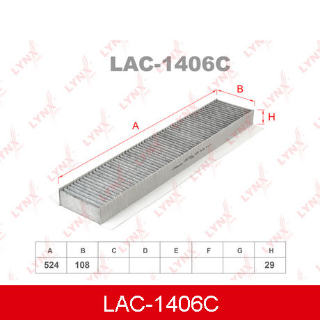 LAC-1406C LYNXAUTO LYNXAUTO  Фильтр салонный; Фильтр кондиционера; Фильтр очистки воздуха в салоне;
