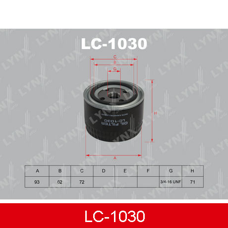 LC-1030 LYNXAUTO  Масляный фильтр