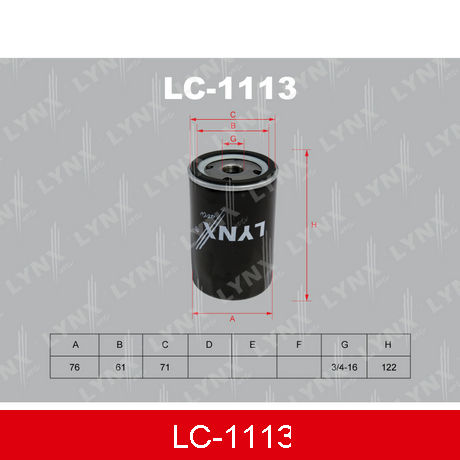 LC-1113 LYNXAUTO  Масляный фильтр