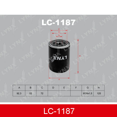 LC-1187 LYNXAUTO  Масляный фильтр