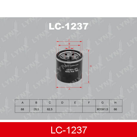 LC-1237 LYNXAUTO  Масляный фильтр