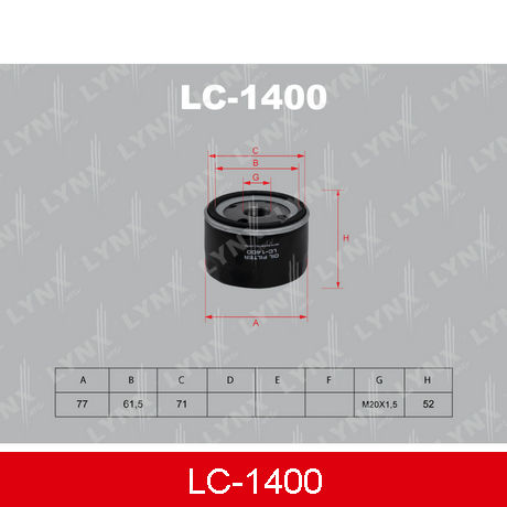 LC-1400 LYNXAUTO LYNXAUTO  Масляный фильтр