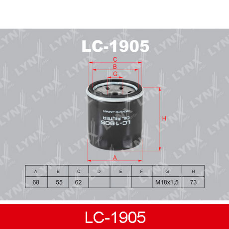 LC-1905 LYNXAUTO  Масляный фильтр