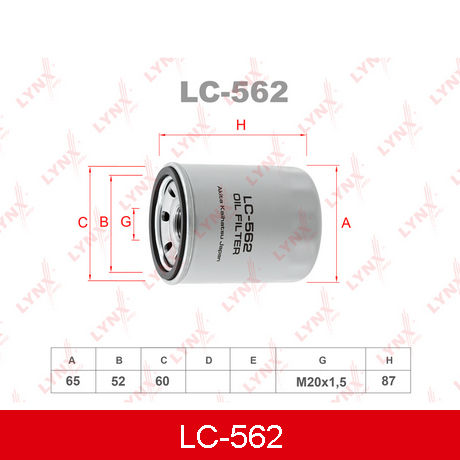 LC-562 LYNXAUTO  Масляный фильтр