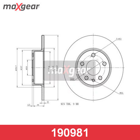 19-0981 MAXGEAR MAXGEAR  Тормозной диск