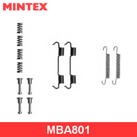MBA801 MINTEX MINTEX  Ремкомплект стояночного тормоза; Ремкомплект колодок ручного тормоза