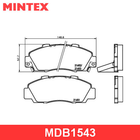 MDB1543 MINTEX  Комплект тормозных колодок, дисковый тормоз