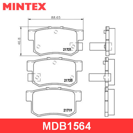 MDB1564 MINTEX  Комплект тормозных колодок, дисковый тормоз