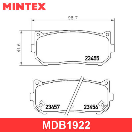 MDB1922 MINTEX  Комплект тормозных колодок, дисковый тормоз