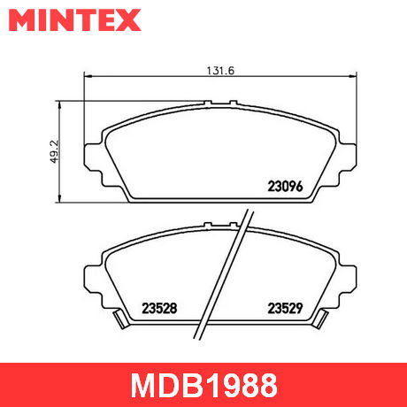 MDB1988 MINTEX  Комплект тормозных колодок, дисковый тормоз
